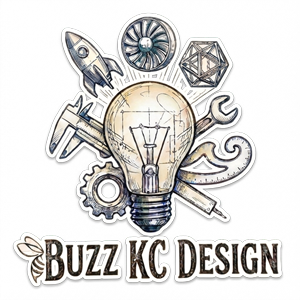 Sketch of a glowing lightbulb with engineering notes, representing an original idea